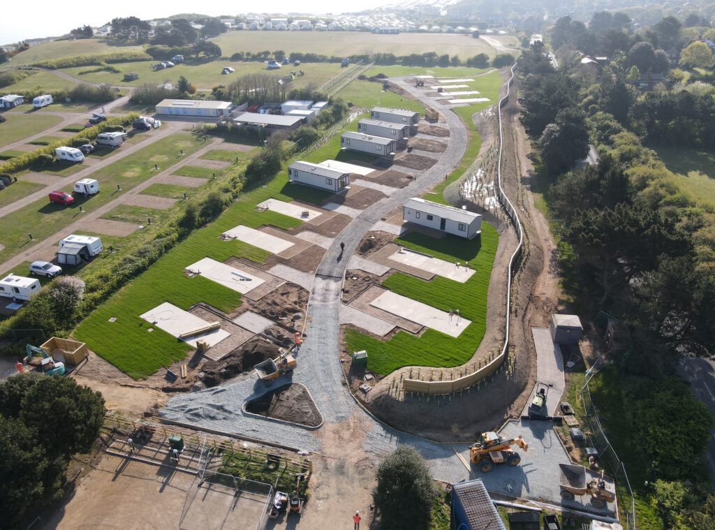Woodhill park, caravans holiday park, aerial photo