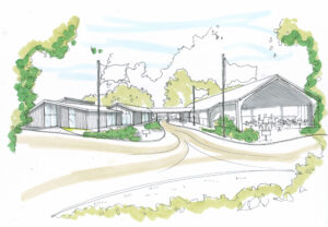 Sketch concept for building at Banham Zoon