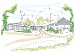 Sketch concept for building at Banham Zoon