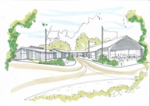 Sketch concept for building at Banham Zoon
